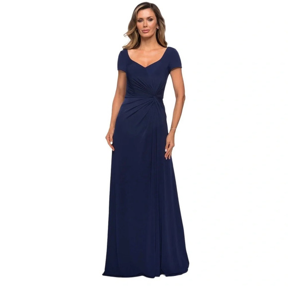 La Femme Plus Size Gown 27872 Mother of the Bride or Groom Navy Blue Size 20 NWT - Picture 11 of 12